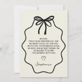 Invitation Main Tiré Bow Floral À Ma Mère Sur Mon Mariage (Dos)