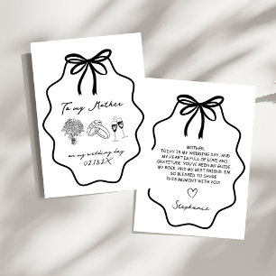 Invitation Main Tiré Bow Floral À Ma Mère Sur Mon Mariage