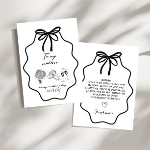 Invitation Main Tiré Bow Floral À Ma Mère Sur Mon Mariage