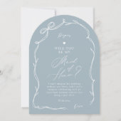 Invitation Main tiré Chic Bow Ribbon Maid of Honor Propositio (Devant)