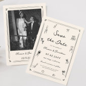 Invitation Main tiré Doodle Vieux argent Mariage Enregistrer