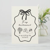 Invitation Main Tiré En Bow À Ma Serveuse De Mariage Le Jour (Debout devant)