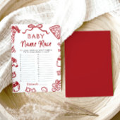 Invitation Main tiré italien Nom de bébé Race Baby shower Jeu