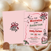 Invitation Main tiré Misstletoe à Mme Bow Fête des mariées