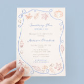 Invitation Main tiré quelque chose Fête des mariées de chute 