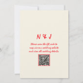 Invitation Main tiré Retro Funky QR Code Quirky Mariage (Dos)