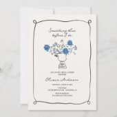 Invitation Main tiré Urn Floral Quelque chose Fête des mariée (Devant)