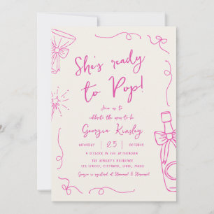 Invitation Main Tirée À La Main En Whimsical Prêt À Pop Baby