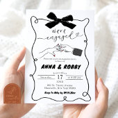 Invitation Main tirée Black Bow Engagement Party