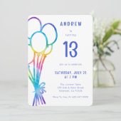 Invitation Main tirée Décontractée Anniversaire Arc-en-ciel E (Debout devant)