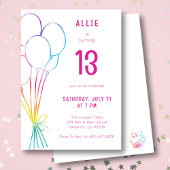 Invitation Main tirée Décontractée Anniversaire Arc-en-ciel E