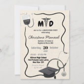 Invitation Main Tirée Docteur Médicale Graduation (Devant)