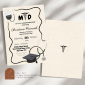 Invitation Main Tirée Docteur Médicale Graduation