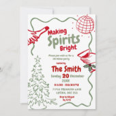 Invitation Main Tirée Faire de l'esprit Fête de Noël brillant (Devant)