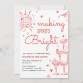 Invitation Main Tirée Faire Des Esprits Fête De Noël brillant (Devant)