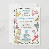 Invitation Main Tirée Italienne Rome Méditerranée Party (Devant)