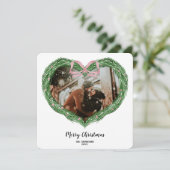 Invitation Main tirée Joyeux Noël Coeur Fer photo (Debout devant)