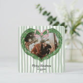 Invitation Main tirée Joyeux Noël Coeur Fer photo (Debout devant)