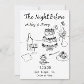 Invitation Main Tirée La Nuit Avant Le Dîner De La Répétition (Devant)