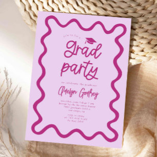 Invitation Main Tirée Latéralement Pink Graduation Party