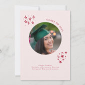 Invitation Main Tirée Lilly Line Red Graduation Party (Dos)