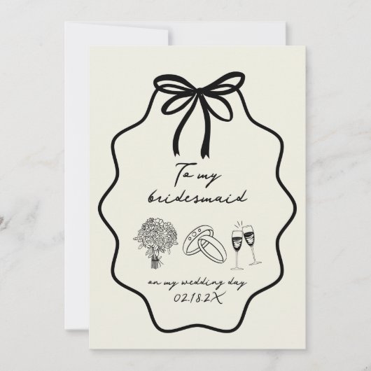 Invitation Main Tirée Mon Épouse Sur Ma Photo Du Jour De Mari (Devant)