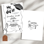 Invitation Main Tirée Noire Il L'A Fait Graduation