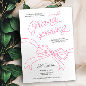 Invitation Main Tirée Pink Bow Unique Business Grand Ouvertur