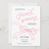 Invitation Main Tirée Pink Bow Unique Business Grand Ouvertur (Devant)