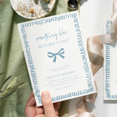 Invitation Main Tirée Quelque Chose Fête des mariées Bleue