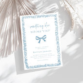 Invitation Main Tirée Quelque Chose Fête des mariées Bleue