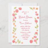 Invitation Main tirée simple orange rouge Fête des mariées fl (Devant)