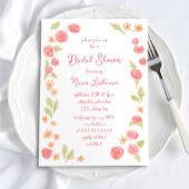 Invitation Main tirée simple orange rouge Fête des mariées fl