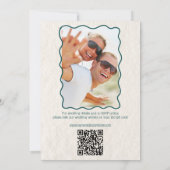 Invitation Main Tirée Turquoise Retro Bow photo tout en un Ma (Dos)