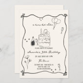 Invitation Main Tirée Un Tini Un Peu Plus Ancien Anniversaire (Devant / Derrière)