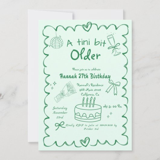 Invitation Main Tirée Un Tini Un Peu Plus Ancien Martini Anni (Devant)