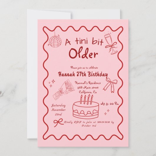 Invitation Main Tirée Un Tini Un Peu Plus Ancien Martini Anni (Devant)