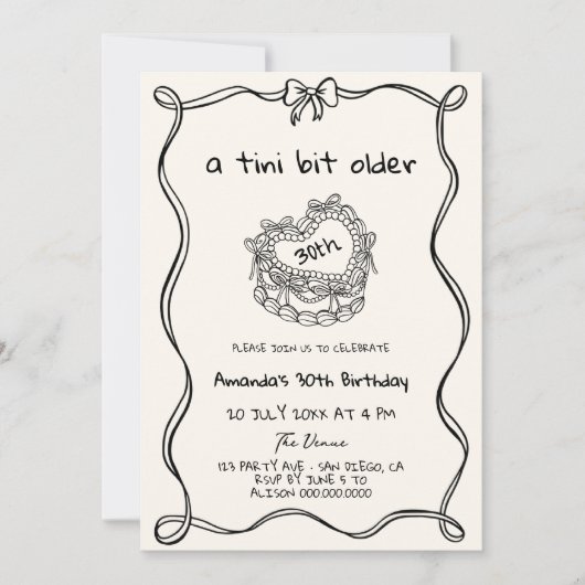 Invitation Main Tirée Une Tini Un Peu Plus Ancienne Fête D'An (Devant)