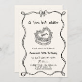 Invitation Main Tirée Une Tini Un Peu Plus Ancienne Fête D'An (Devant / Derrière)