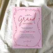 Invitation Main Tirée Unique Rose Grand Ouverture