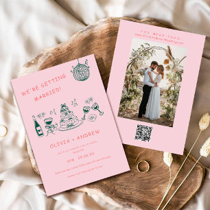 Invitation Main Tirée Whimsical Unique Quirky Mariage