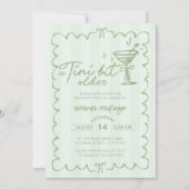 Invitation Main Verte Tirée Un Tini Un Peu Plus Anniversaire (Devant)
