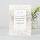 Invitation Main Whimsical Formelle tirée Mariage blanc et or (Debout devant)