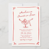 Invitation Main Whimsical tiré Bachelorette rouge (Devant)