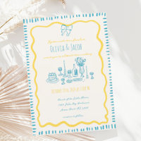 Main Whimsical tiré Bleu Bow Mariage vague