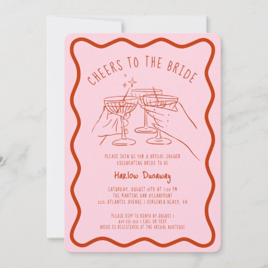 Invitation Main Whimsical tiré des encouragements à la mariée (Devant)