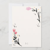 Invitation Main Whimsical tiré floral Scribble Wavy Mariage (Dos)