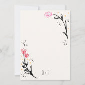 Invitation Main Whimsical tiré floral Scribble Wavy Mariage (Dos)