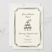 Invitation Main Whimsical tiré Mariage noir (Dos)