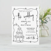 Invitation Main Whimsical tiré Mariage Quirky (Debout devant)